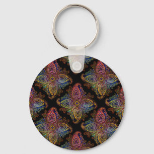 BEAUTIFUL PAISLEY on Black Keychain