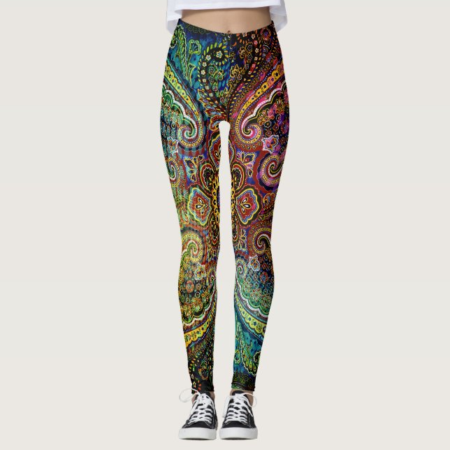 Beautiful  PAISLEY pattern Leggings (Front)