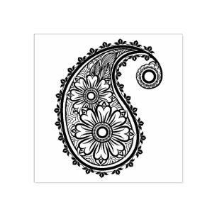 Beautiful Paisley Scrapbooking Rubber Stamp