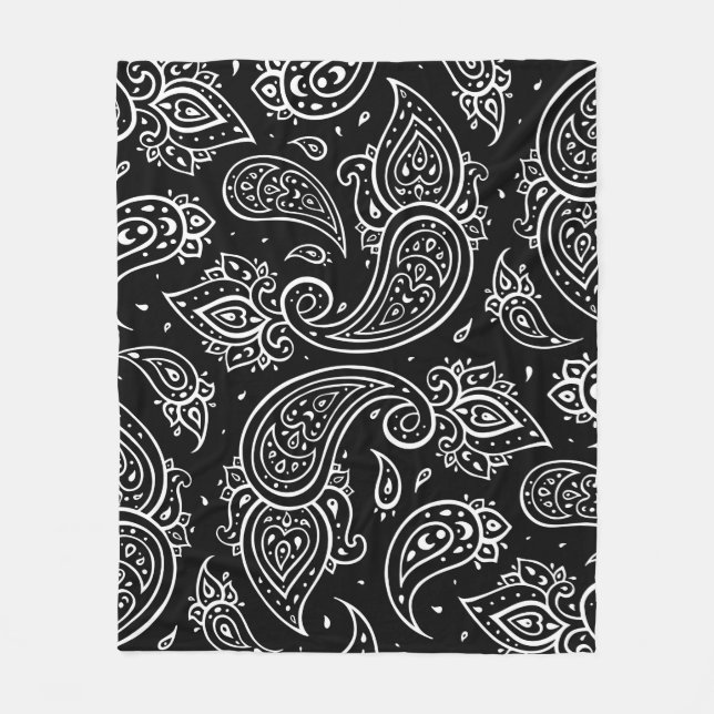 Beautiful paisley seamless pattern fleece blanket (Front)