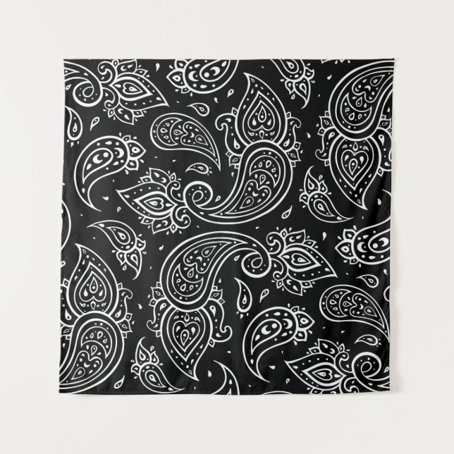 Beautiful paisley seamless pattern tapestry (Front)