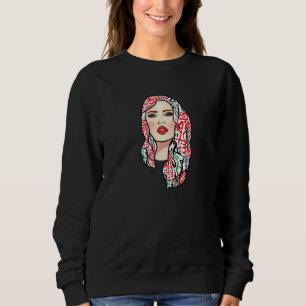Beautiful Palestinian Woman With Arabic Calligraph Sweatshirt