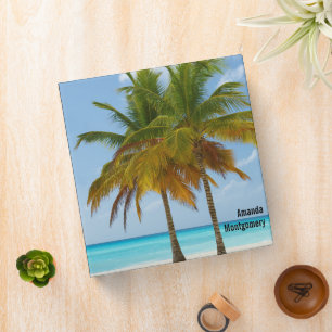 Beautiful Palm Trees on a Tropical Beach Binder