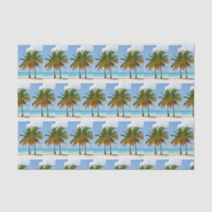 Beautiful Palm Trees on a Tropical Beach Patterned Tissue Paper