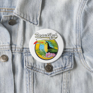 Beautiful Palma, toucan logo 3 Inch Round Button