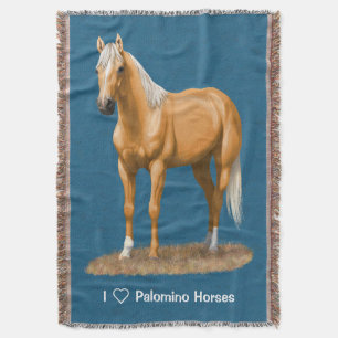 Beautiful Palomino Quarter Horse Stallion Throw Blanket