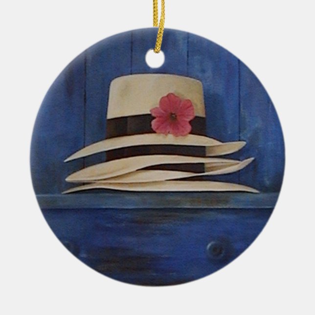 Beautiful Panama Hats wall hanging ornament (Front)