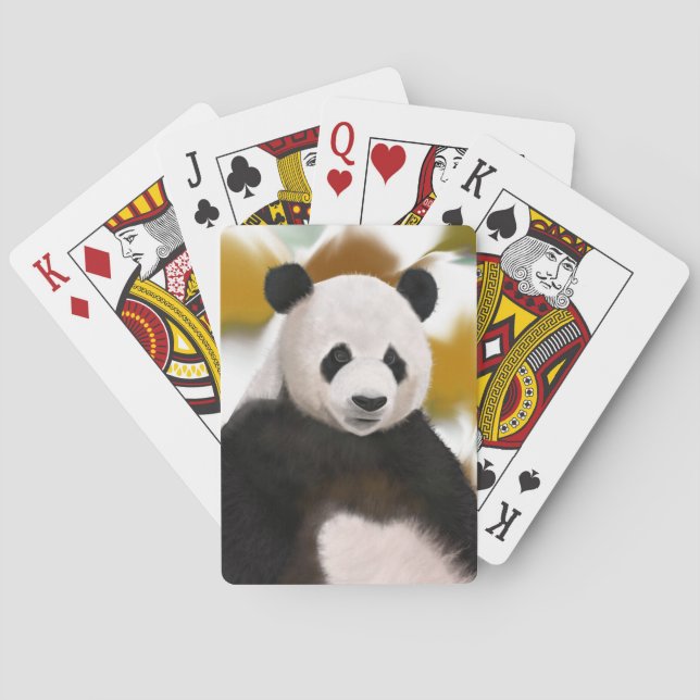Beautiful Panda Bear Abstract Background Playing Cards (Back)