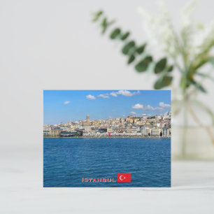 Beautiful panorama of Istanbul travel Postcard