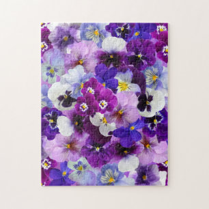 Beautiful Pansies Spring Flowers Jigsaw Puzzle