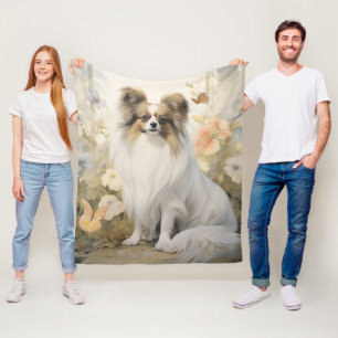 Beautiful Papillon Fleece Blanket