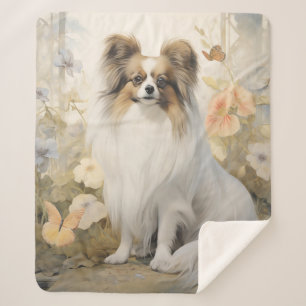 Beautiful Papillon Sherpa Blanket