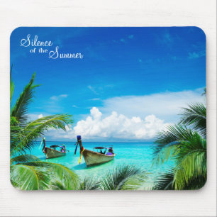 Beautiful Paradise with Ships Mouse Pad