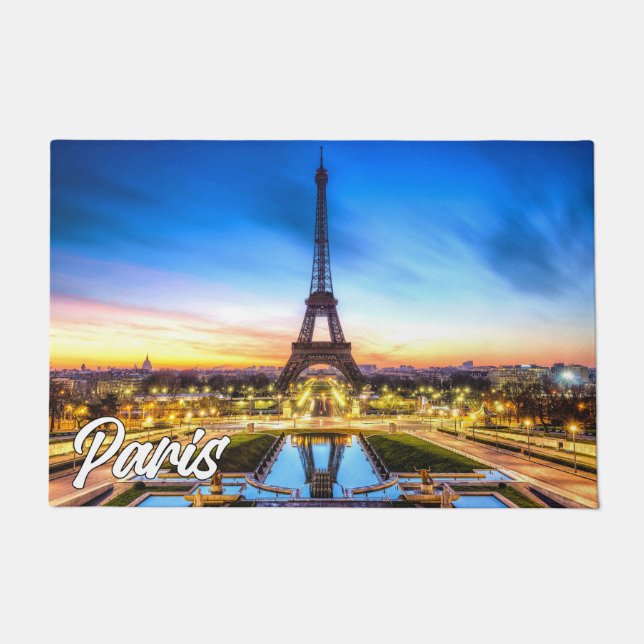 Beautiful Paris, France | Eiffel Tower Doormat (Front)
