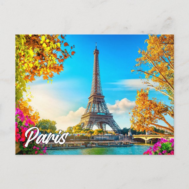 Beautiful Paris, France | Eiffel Tower Postcard (Front)