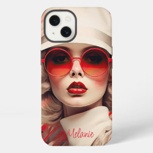 Beautiful Parisian Woman in sunglasses and hat iPhone 13 Case