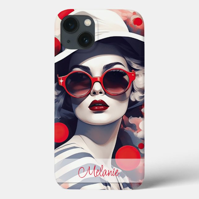 Beautiful Parisian Woman personalize Case-Mate iPhone Case (Back)