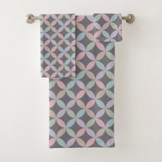 Beautiful Pastel Abstract Geometric Bath Towel Set