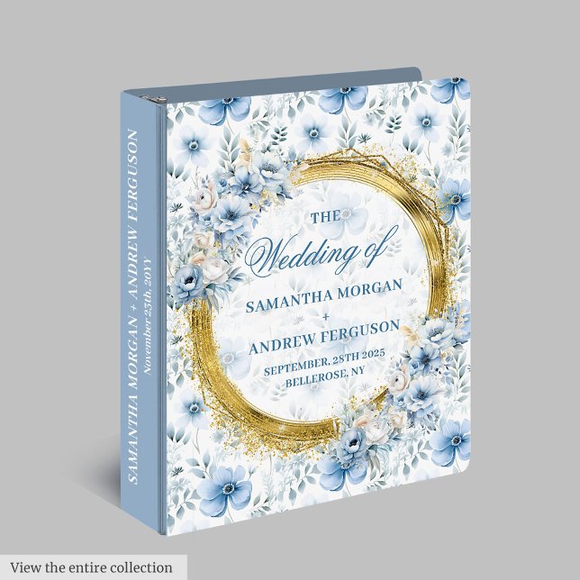 Beautiful Pastel Blue Glitter Oval Wedding Album Binder (Beautiful Pastel Blue Glitter Oval Wedding Album 3 ring binder)