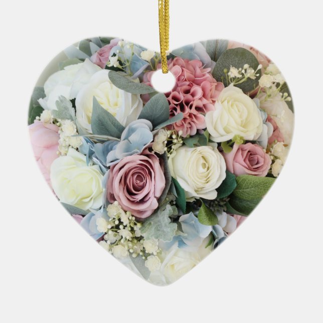 Beautiful Pastel Bouquet   Ceramic Ornament (Front)