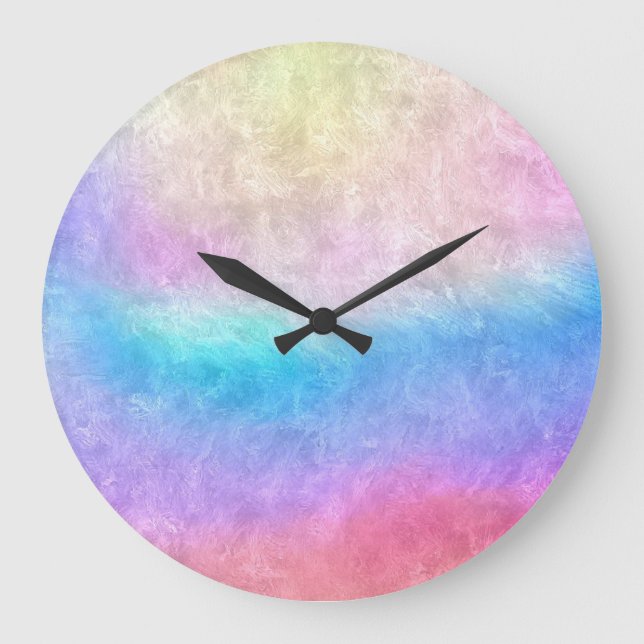 BEAUTIFUL PASTEL COLOR TRENDY MODERN  ABSTRACT  LARGE CLOCK (Front)