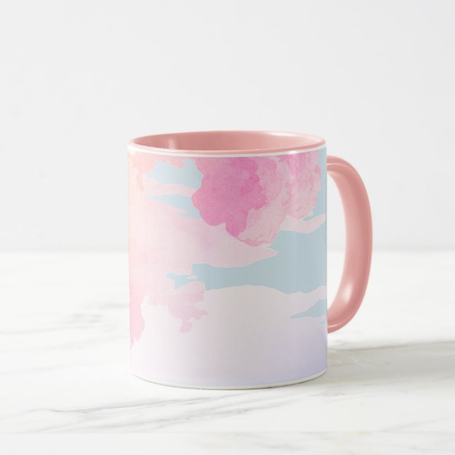 Beautiful pastel-coloured clouds mug (Front Right)