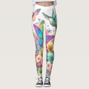 Beautiful pastel coloured design - nature inspired leggings
