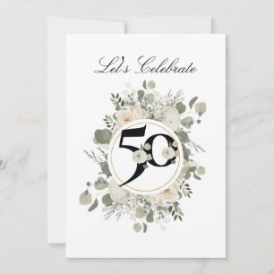 Beautiful Pastel Floral 50th ANNIVERSARY Invitation