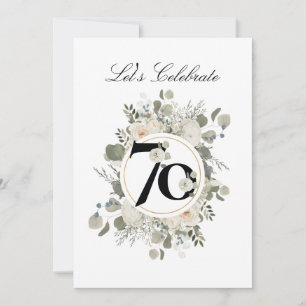 Beautiful Pastel Floral 70th ANNIVERSARY   Invitation