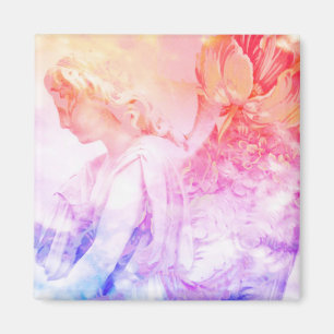 Beautiful Pastel Floral Angel Guardian magnet