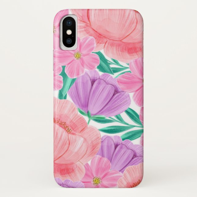 Beautiful Pastel Floral Watercolor Case-Mate iPhone Case (Back)