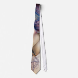 Beautiful Pastel Lady with Long Flowing Hair Tript Tie