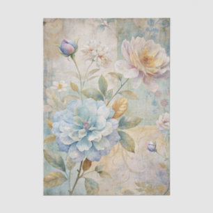 Beautiful Pastel Peonies on a Collage Background Tissue Paper