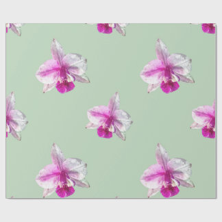 Beautiful pastel pink tropical orchids wrapping paper