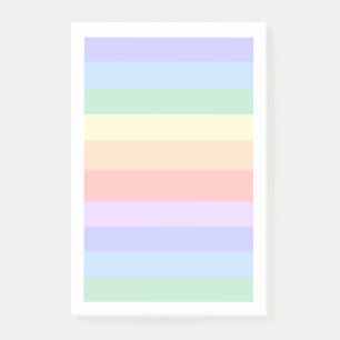 Beautiful Pastel Rainbow Background & White Frame Post-it Notes