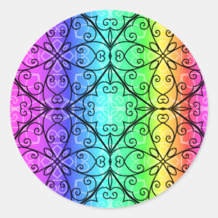 Beautiful pastel rainbow classic round sticker