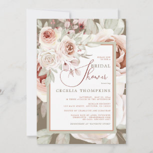 Beautiful Pastel Rose Bridal Shower Invitation