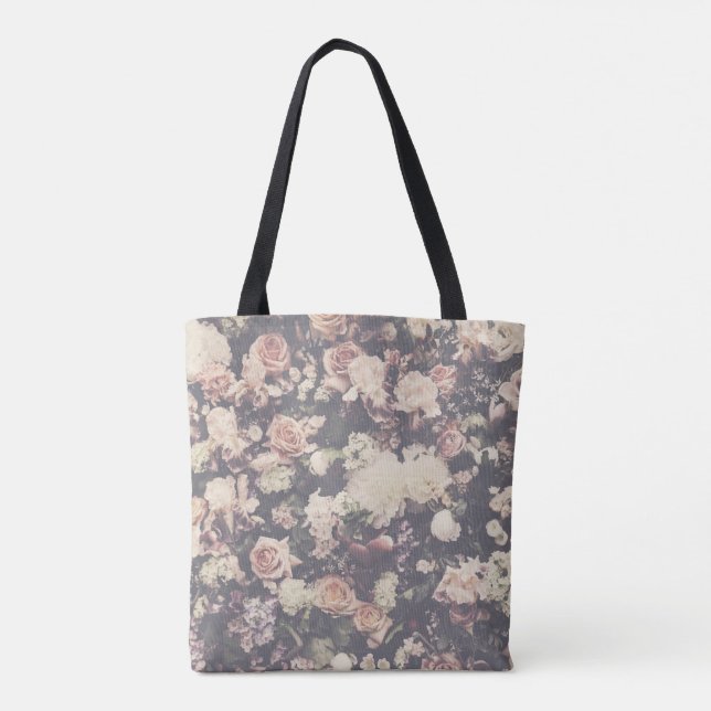 Beautiful pastel roses decor tote bag (Back)