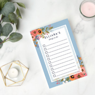 Beautiful Pastels Boho Bouquet To Do List Post-it Notes
