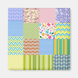 Beautiful patchwork design magnet