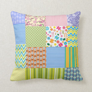 Beautiful patchwork design throw pillow