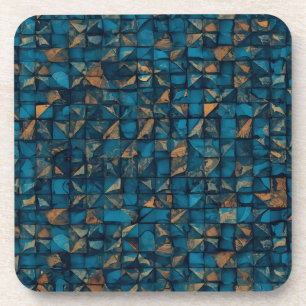 Beautiful Patchwork "Look" in Dark Teal Coaster