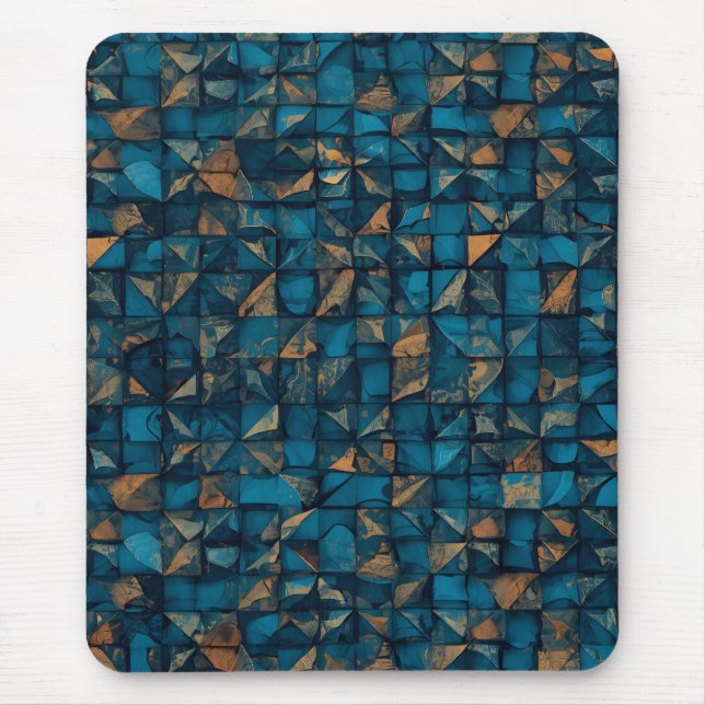 Beautiful Patchwork "Look" in Dark Teal Mouse Pad (Front)