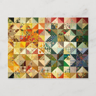 Beautiful Patchwork Postcard