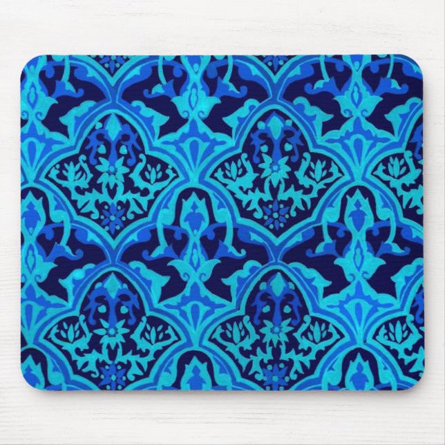 BEAUTIFUL PATTERN - Blue & Black Mouse Pad (Front)
