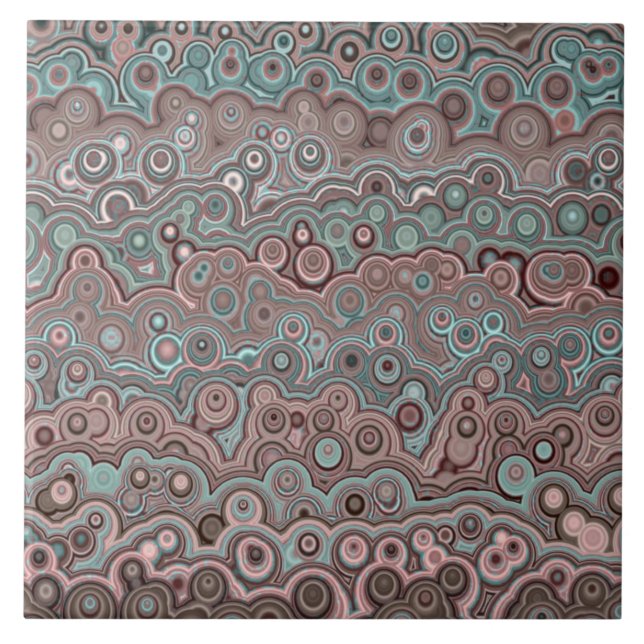 Beautiful pattern brown pink blue turquoise M2  Tile (Front)