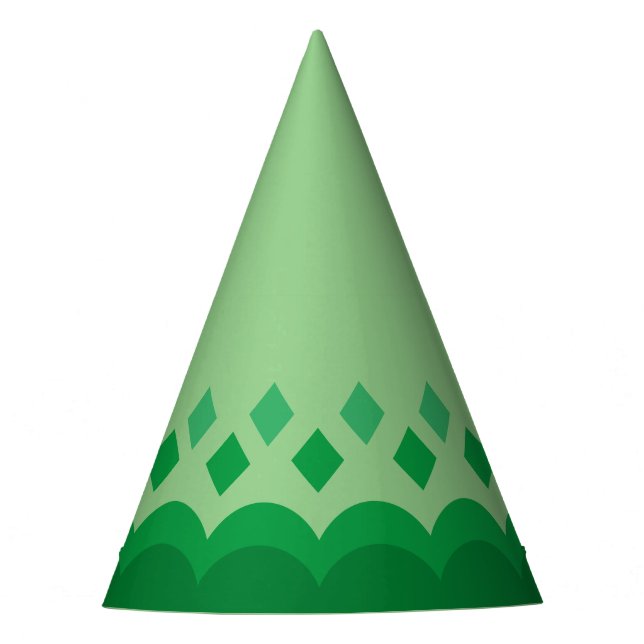 Beautiful Pattern Green Birthday Party Hat (Front)