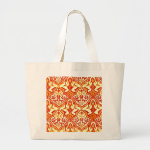 BEAUTIFUL PATTERN - RED & ORANGE LARGE TOTE BAG