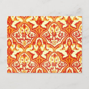 BEAUTIFUL PATTERN - RED & ORANGE POSTCARD