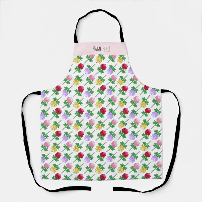 Beautiful Pattern with colourful Roses Apron (Front)